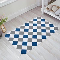 rhombus lattice texture blue gray entrance welcome doormat bedroom living room household doormat carpet bathroom non slip mat