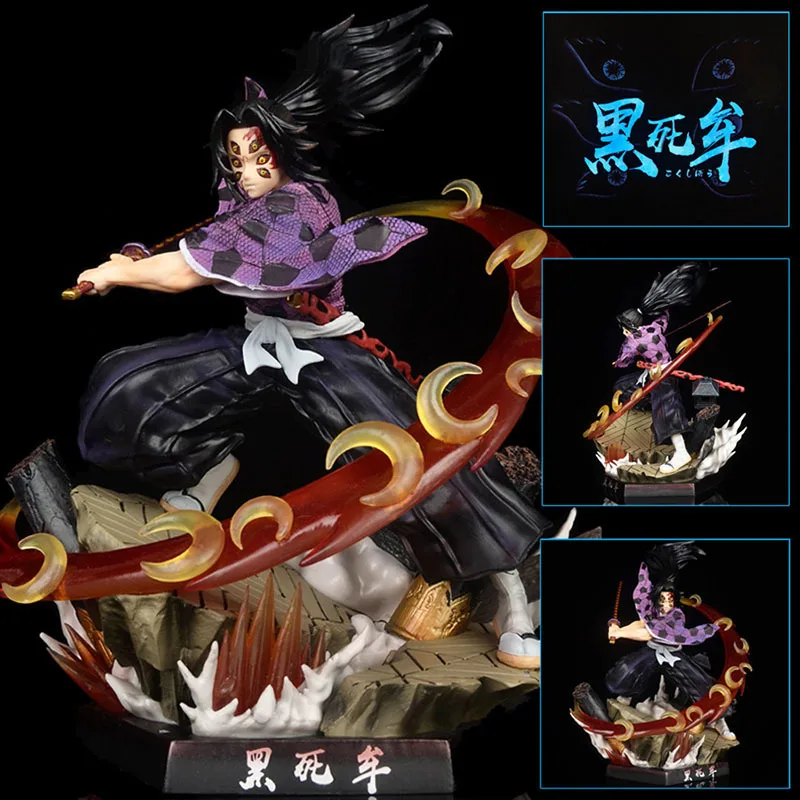 

28cm Demon Slayer Kokushibou Anime Figure Tsugikuni Michikatsu Action Figure Kanroji Mitsuri Kimetsu No Yaiba Figurine Model Toy