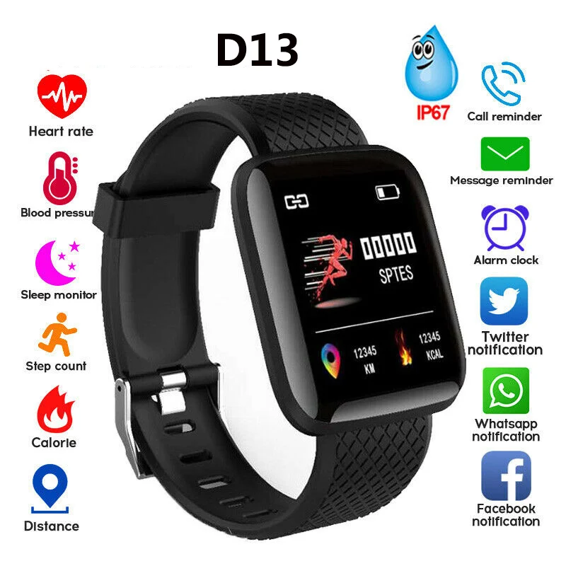 

Xiaomi sub-brand D13 Smart Watches Electronic Sports Smartwatch Fitness Tracker For Android Smartphone IP67 Waterproof Watch New