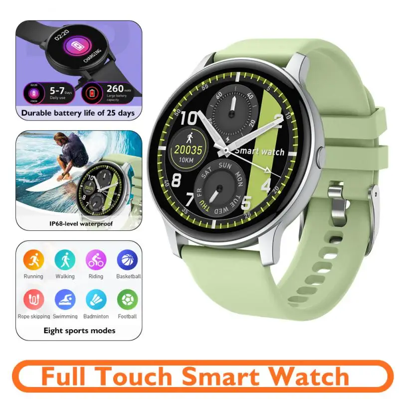 

Умные часы с сенсорным экраном, мужские и женские умные часы, электронные умные часы для Android и IOS, фитнес-трекер, круглые спортивные умные часы