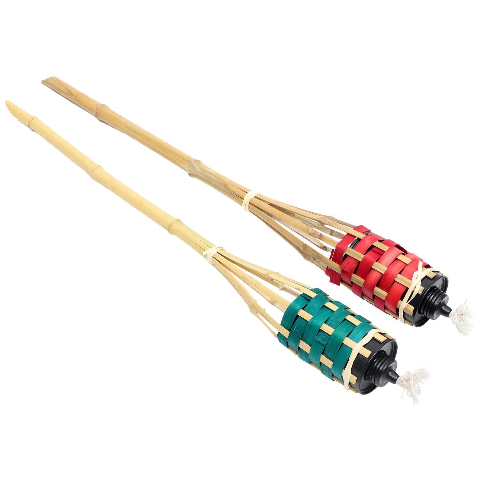

2 Pcs Citronella Party Torch Decoration Bamboo Weaving Lamp Yard Flame Wand Outdoor Fire 1