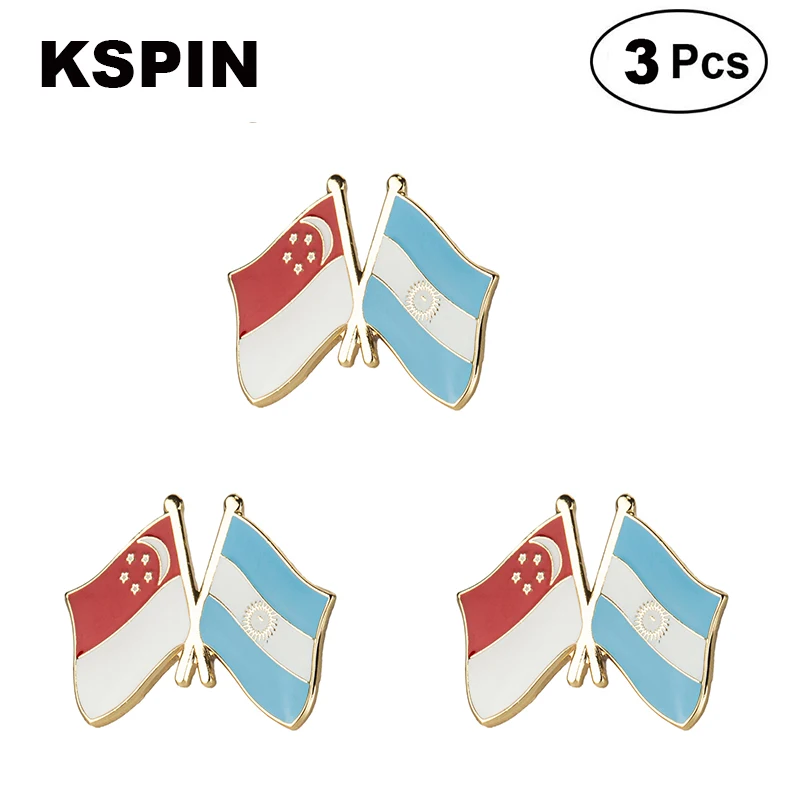 

Singapore & Argentina Flag Lapel Pin Friendship Flag Badge Flag pin