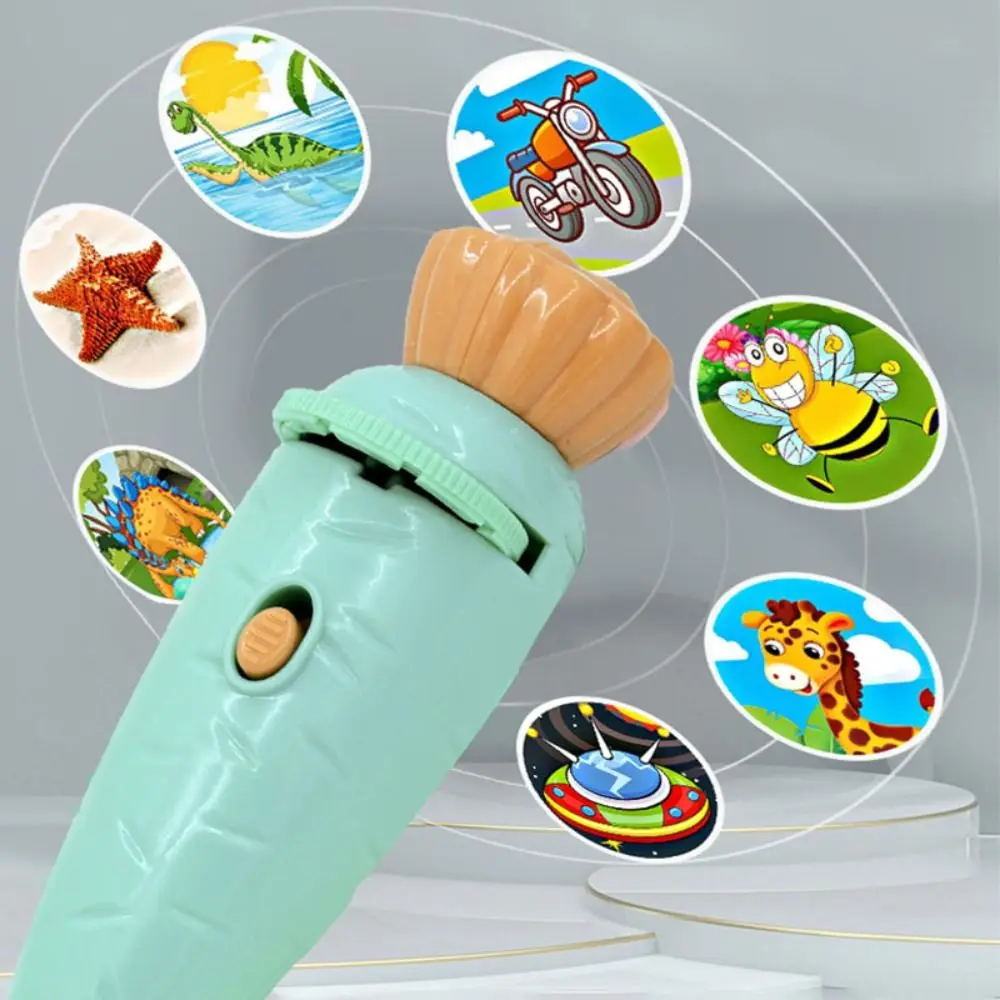 

12 слайдов, детский фонарик, проектор, мультяшное мягкое освещение, игрушка для раннего развития, 96 шаблонов, проектор, история, машина для детей