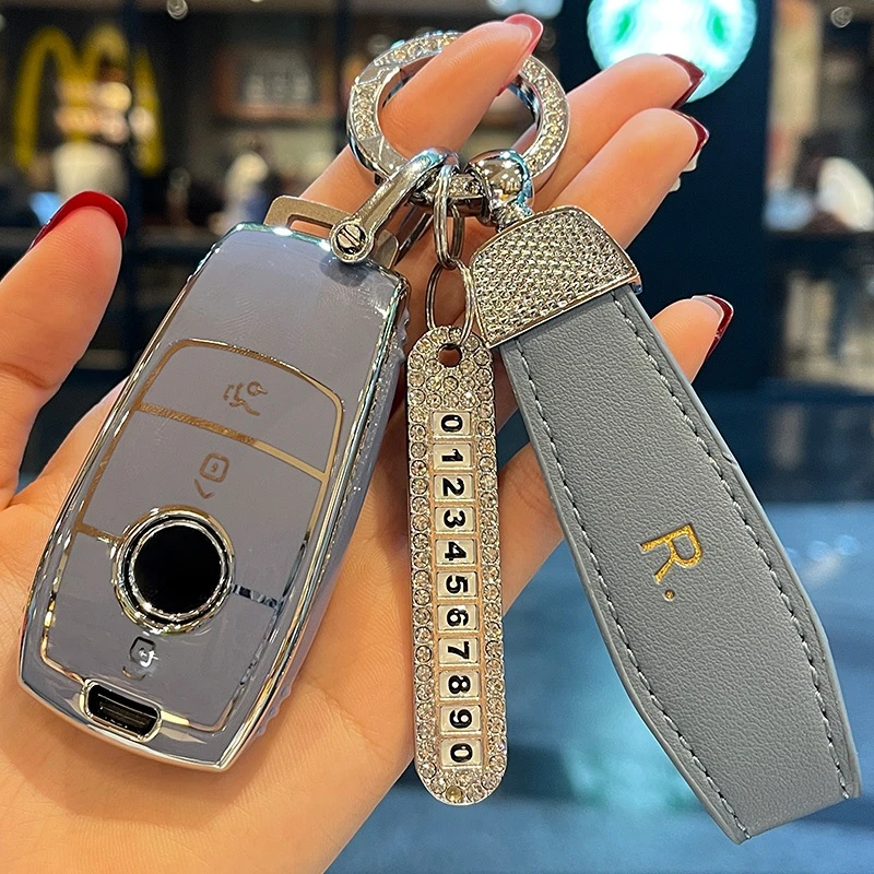 

Кожаный ремешок для автомобильного ключа чехол для Mercedes Benz W204 W211 Cla W213 W176 W205 W177 класс A B C S C200 W205 C257 Glc Gla AMG