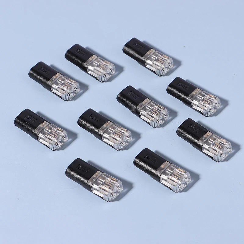 

10PCS Fast Pluggable Wire Connector 2Pin Splice Electrical Cable Crimp Terminals For Wires Wiring LED Car Connectors