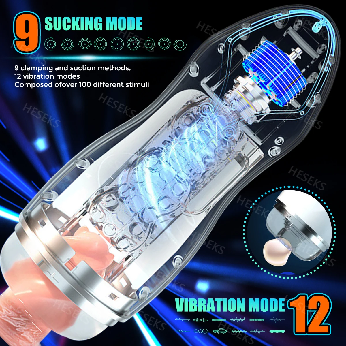 Мужской мастурбатор HESKES с автоматической присоской секс-машина Минет Вагина