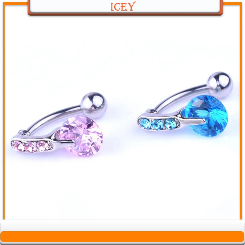 

1pc Zircon belly ring crystal navel stud rhinestones belly navel jewelry Stainless steel belly button ring Zinc alloy navel bar