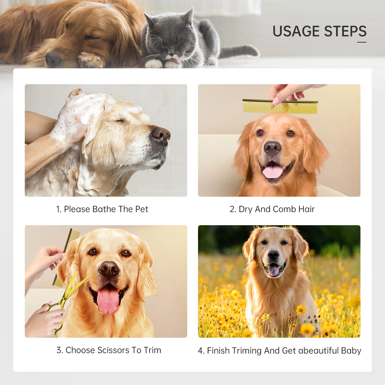 4 шт./набор ножницы для груминга собак и питомцев