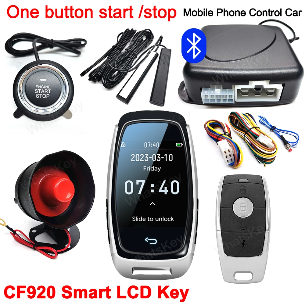 

Автоматическая система оповещения об открытии двигателя с управлением через приложение, центральный замок CF920, ЖК смарт-ключ с одним ключом, автозапчасти