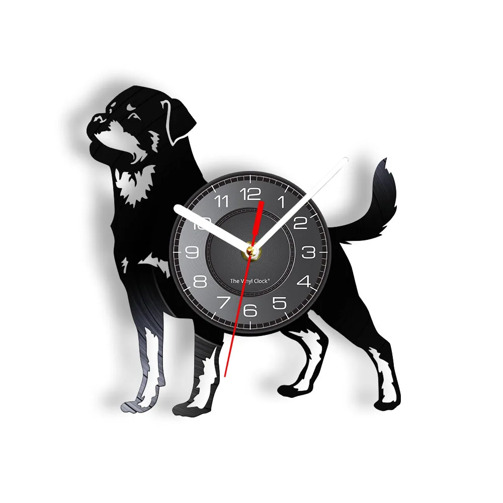 

Rottweiler German Breed Vinyl Record Art Decorative Wall Clock Rottweil Butchers Rottie Disk Crafts Silent Dog Lover Gifts