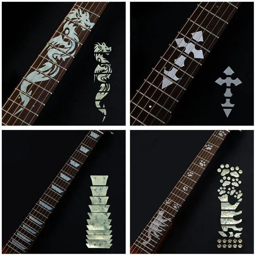 

Beautiful Music Instrument Decorations Guitarra Accessories Ultra Thin Stickers Fretboard Sticker Cross Inlay Decals