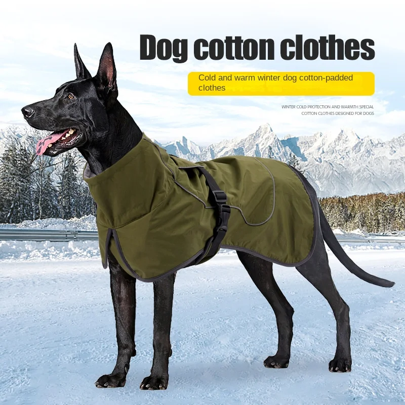 

Pet Dog Clothes Winter Clothing Thickened Warm Weimar Dobin Demu Medium-sized Large Dog Padded Coat Winter