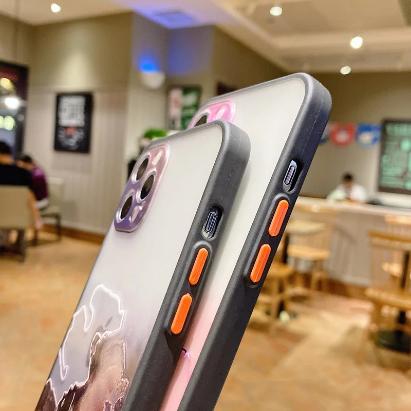 Apple phone case adopts gradient marble pattern which is suitable for iPhone 11 12 Pro max mini XS x XR 7 8 plus and se |