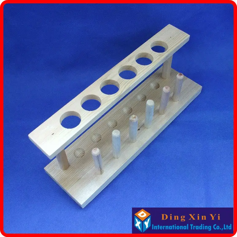 

4 pieces/lot Wooden Test Tube Rack Holder 6Holes Laboratory Burette Stand Shelf