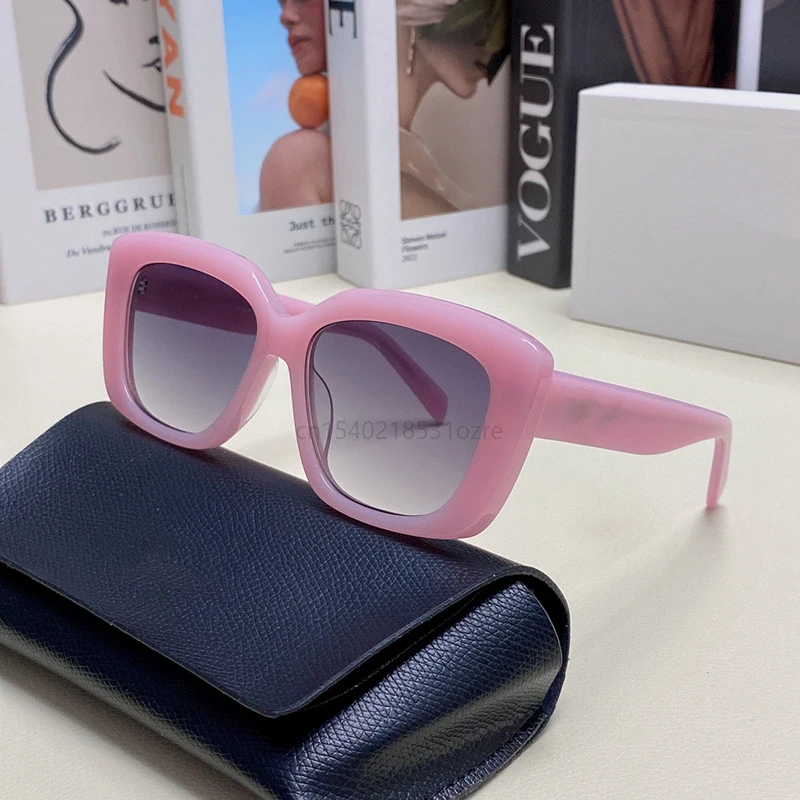 

Summer Retro Cat Eye Sunglasses Women Luxury Brand Designer Hip Hop Neutral Tones Square Pink Glasses Travel Street Shot 4S216U