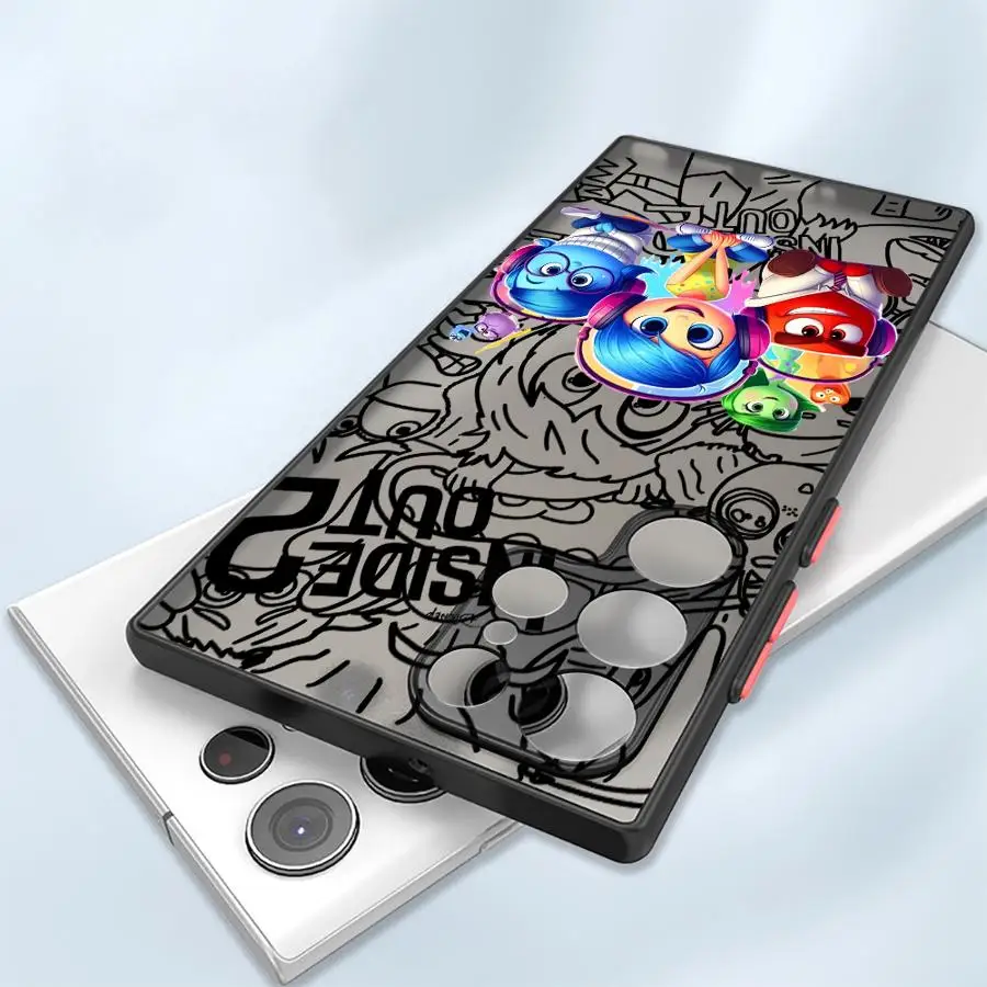 Чехол для телефона Samsung Galaxy S24 Ultra S25 S21 S23 Plus S20 FE S22 S23Ultra Frosted Funda Cover Disney Cute Inside Out 2