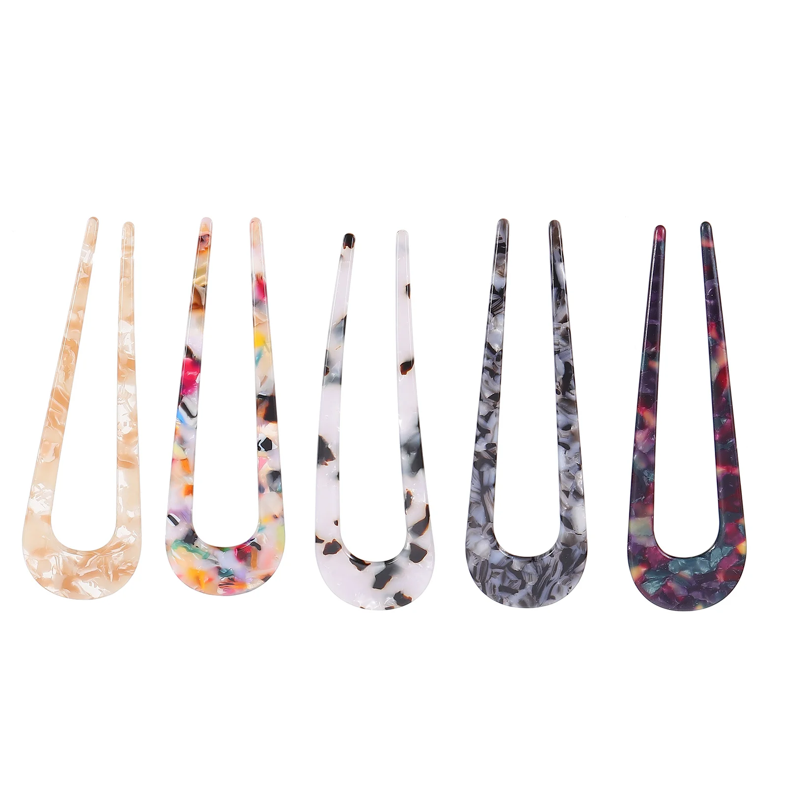 

U-shaped Acetate Hairpin Clips Lady Barrettes Headwear Printing Hairpins Decors Simple Headdress Accessories Girls