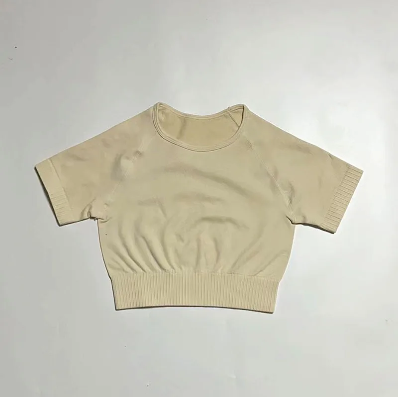 Women's Fitness T-shirts 2022 Clothing Gym Shirt Female Seamless Yoga Top Sportswear Crop Tops Sports Wear For Women T-shirt