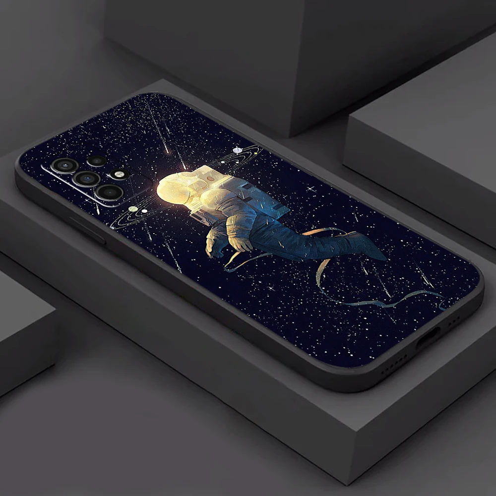 

Astronaut Phone Case For Samsung Galaxy S20 S20FE S20 Ulitra S21 S21FE S21 Plus S21 Ultra Back Black Silicone Cover