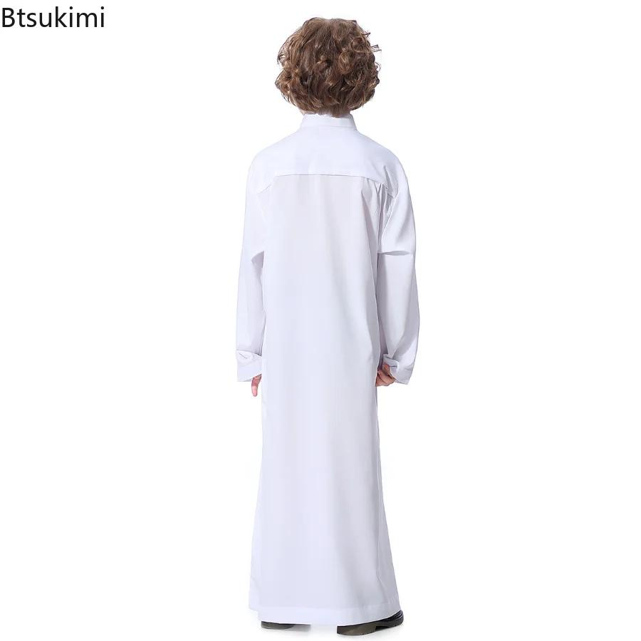 New Muslim Boys Long Robe Jilbab Khimar Turkey Ramadan Muslim Clothes Kaftan Moroccan Islam Hijab Abayas Arab Islamic Clothing