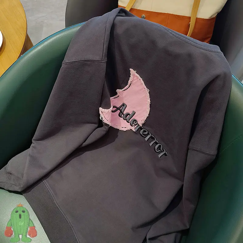 

Men Women Adererror Sweatshirt Denim Patch Crescent Letter Moon Embroidery Ader Sweatshirts