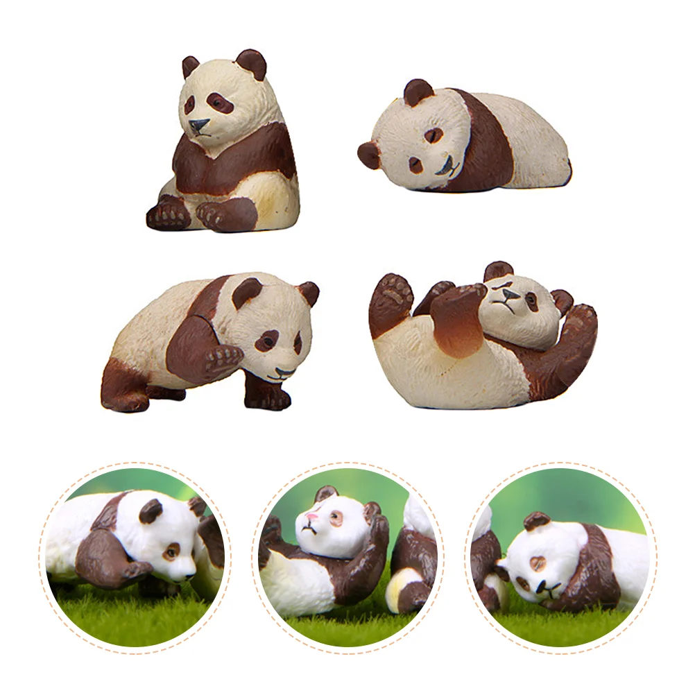 

Panda Hand-made Ornament Animal Decor Figurines Miniature Home Accessory Adorable Supply Desktop Toy Dinning Table Interior