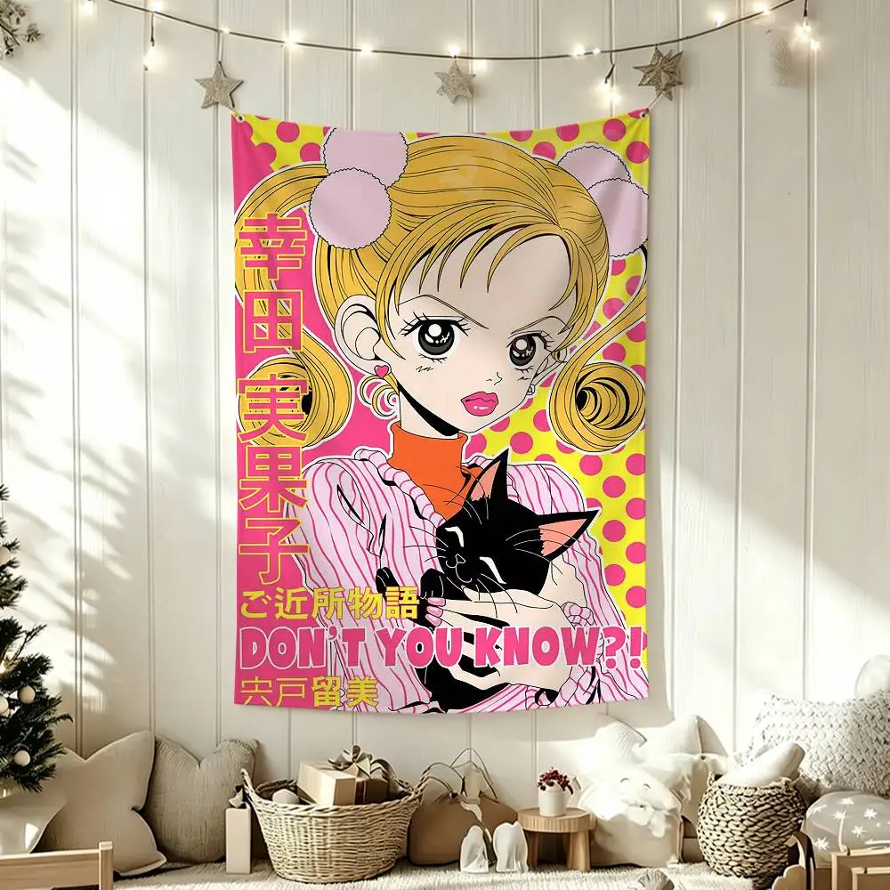 Фото H-Happy Berry K-Kouda Mikako Настенный гобелен-флаг для улицы, гаража, комнаты, декоративный фон-плед №5