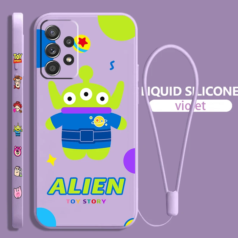 

Toy Story Buzz Lightyear For Samsung Galaxy A73 A54 A34 A53 A33 A52 A32 A22 A71 A51 A21S 4G 5G Liquid Left Rope Phone Case Cover