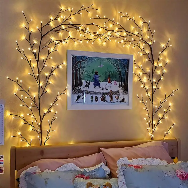 

Willow Vine String Lights 144LED Artificial Plants Vine Tree Willow Rattan Lights Wall Bedroom Night Light Valentine's Day 2023