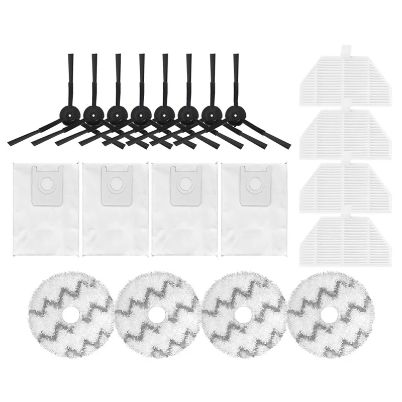 

Side Brush Filter Dust Bag and Mop Cloth Replacement for Xiaomi Roidmi EVA SDJ06RM Self-Cleaning Emptying Robot Vacuum