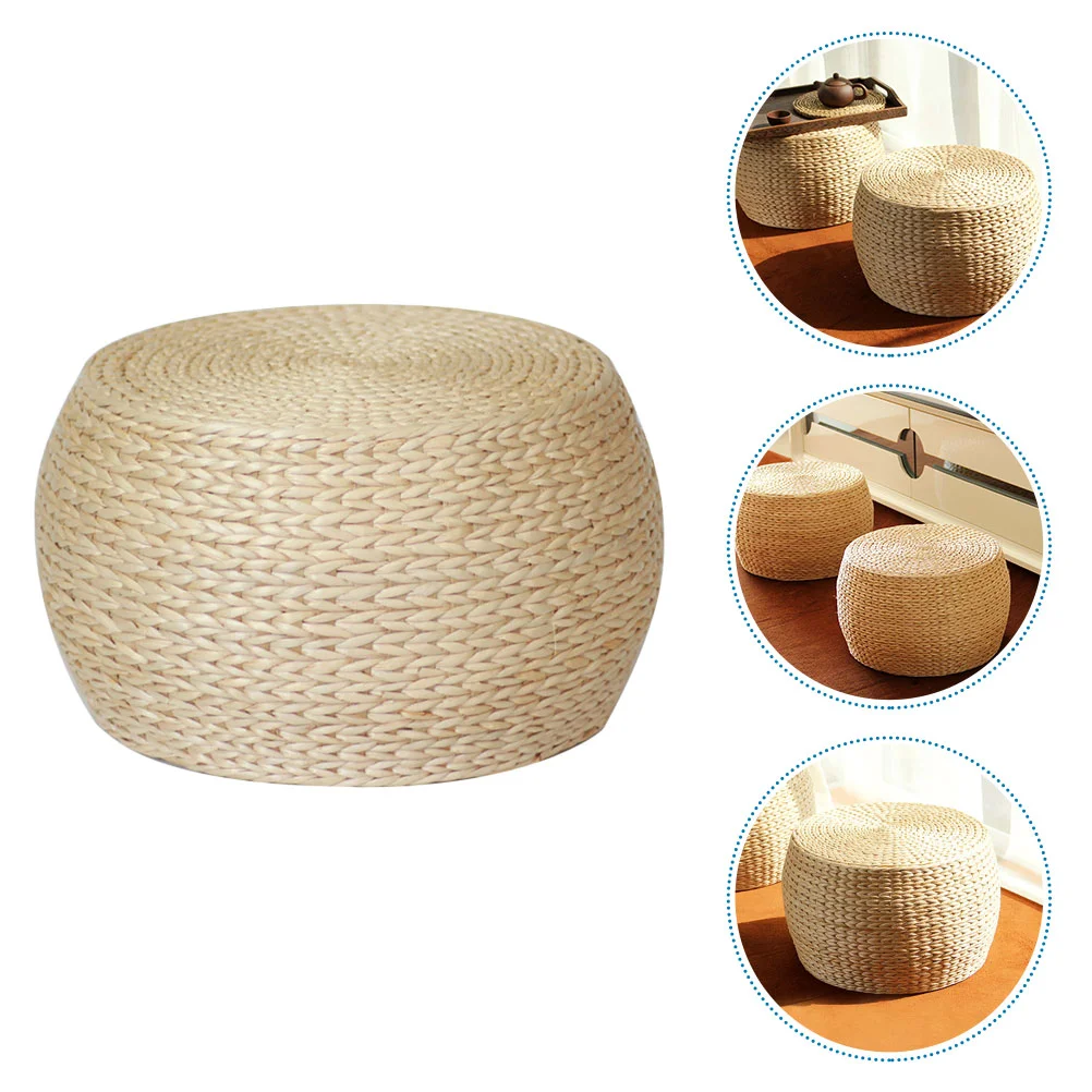 

Pouf Ottoman Stool Cushion Floor Straw Round Tatami Rattan Foot Mat Hand Woven Knitted Braided Japanese Chair Traditional