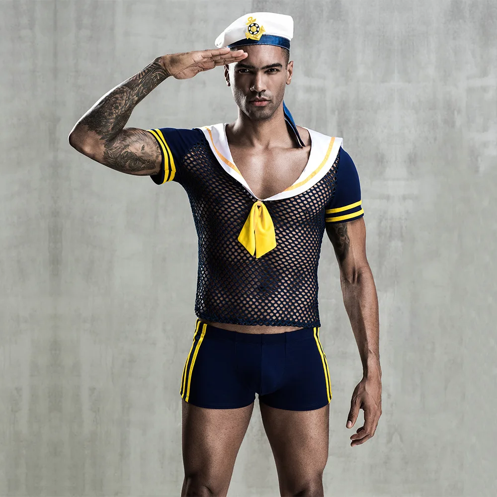 

Lingerie for Men Sailor Suit Fantasy Lingerie Roleplay Cosplay Lingerie