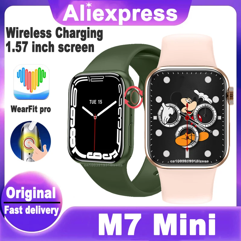 

New Original M7 Mini Smartwatch Bluetooth Heart Rate Sleep Monitor IP68 Waterproof 41MM Smart Watch PK IWO 14 Pro Max Series 7