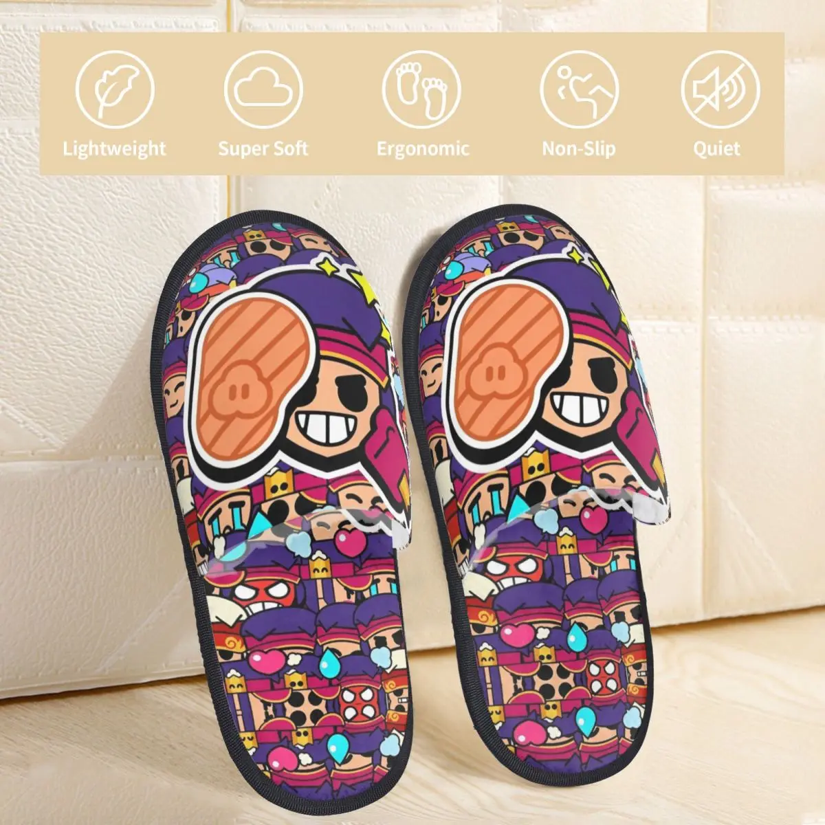 Пушистые тапочки Brawll Emz Spike Squeak нескользящие удобные из пены с эффектом памяти для