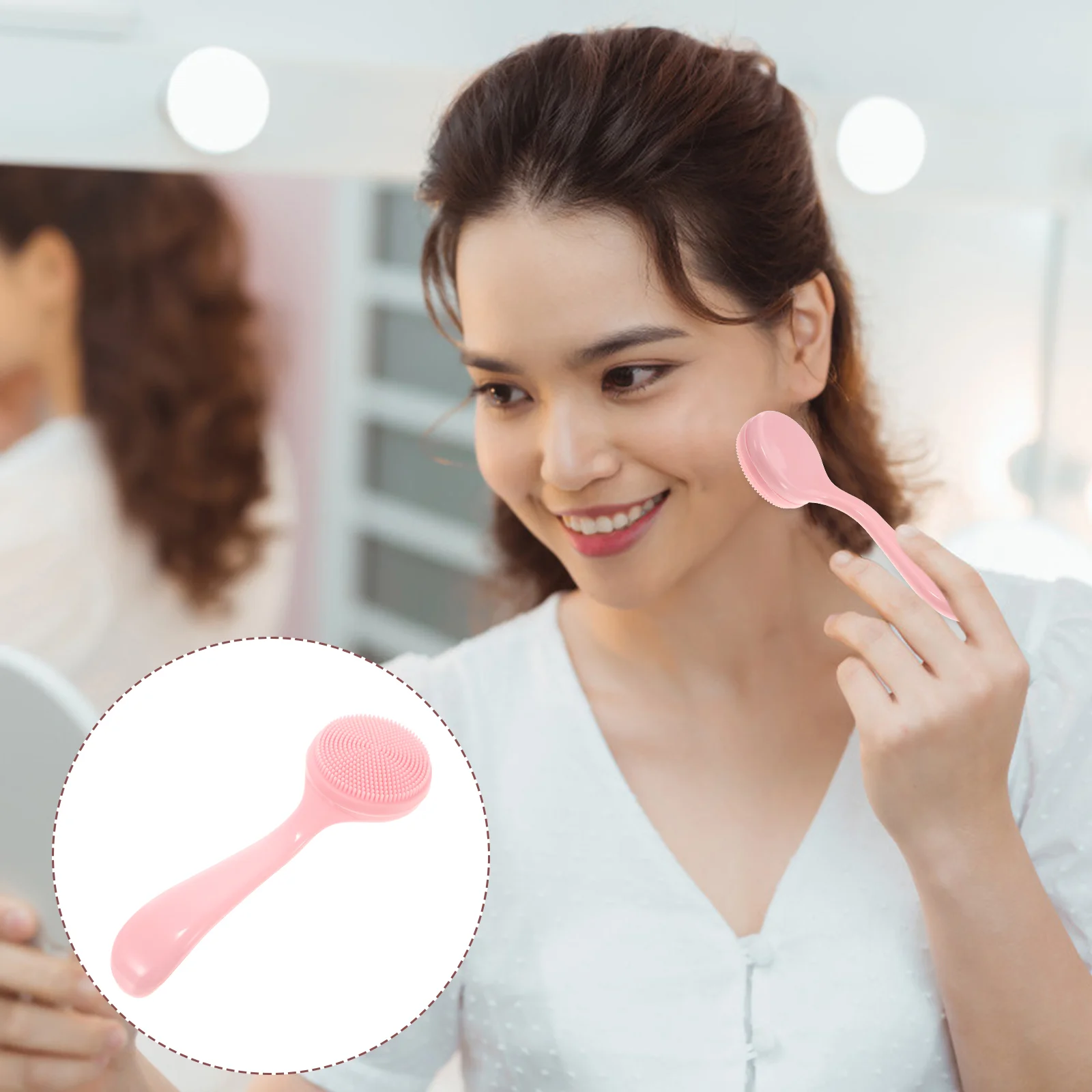 

3pcs Reusable Practical Durable Face Cleaning Brush Silicone for Ladies Girls
