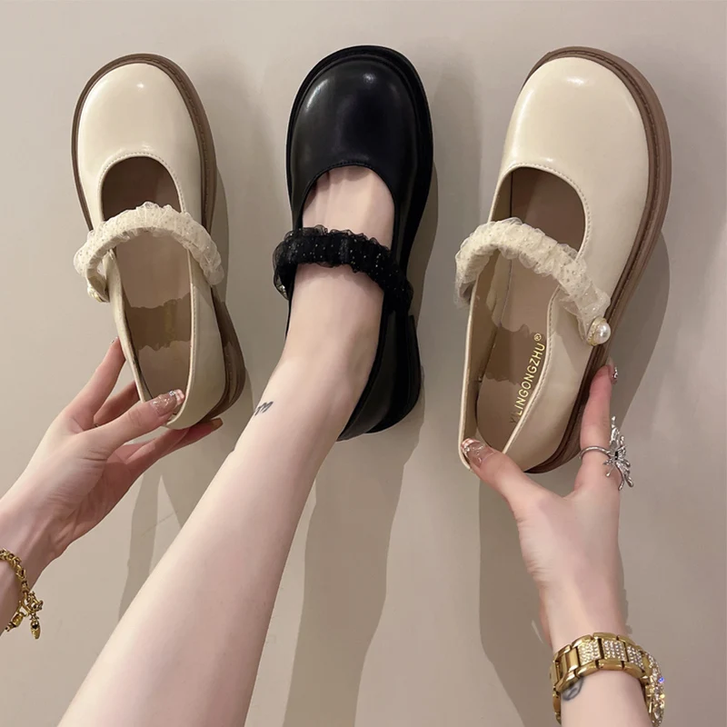 

Casual Woman Shoe British Style Oxfords Female Footwear Shallow Mouth Round Toe Preppy New Leather Summer Dress PU Solid Mary Ja