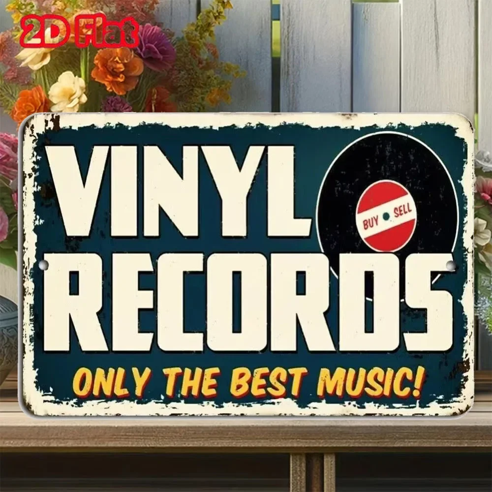 

Винтажный металлический знак HELLOYOUNG «Виниловые пластинки только лучшая музыка»