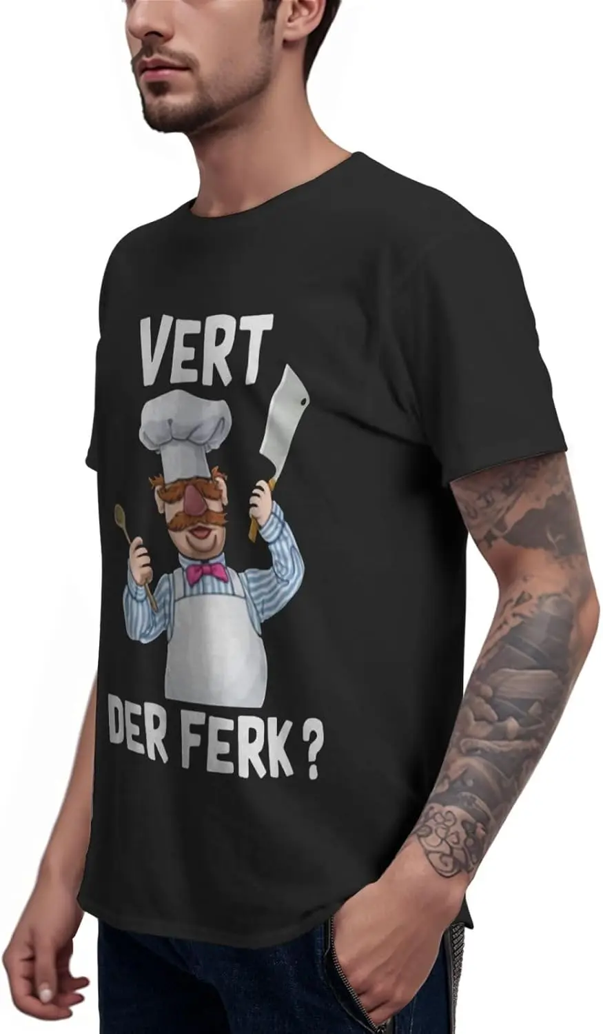 Аниме шведский шеф-повар Vert Der Ferk футболка мужская летняя с круглым вырезом и
