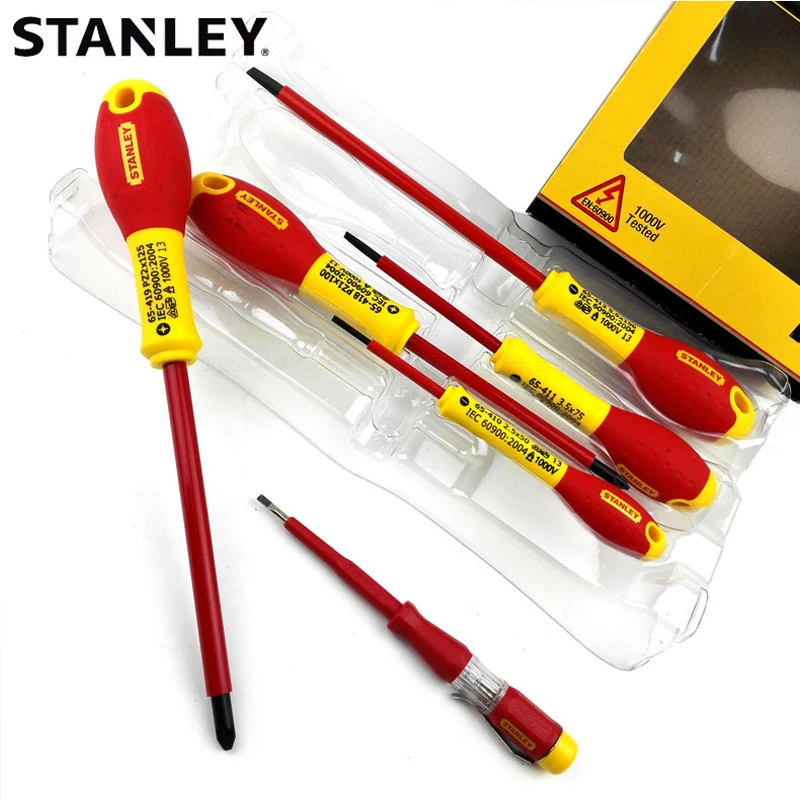 

Stanley Insulated Screwdriver Set 6-pcs VDE 1000V Authorized Screwdriver Professional Electrician Kits Hand Tool Set FatMax