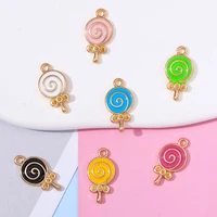 20pcs 189mm colorful cute lollipop charm for diy jewelry making accessories enamel candy pendant necklace earring bracelet make