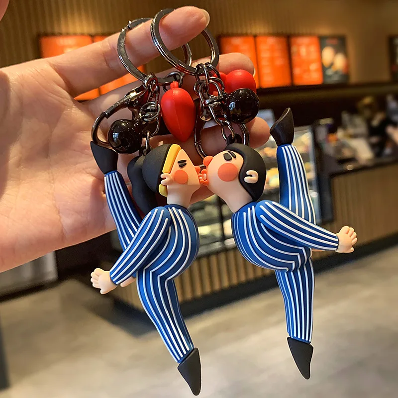 

Sports Splits Keychain Couple Pendant Creative Doll Small Gift Cute Car Bag Charm Keychains Accesorios