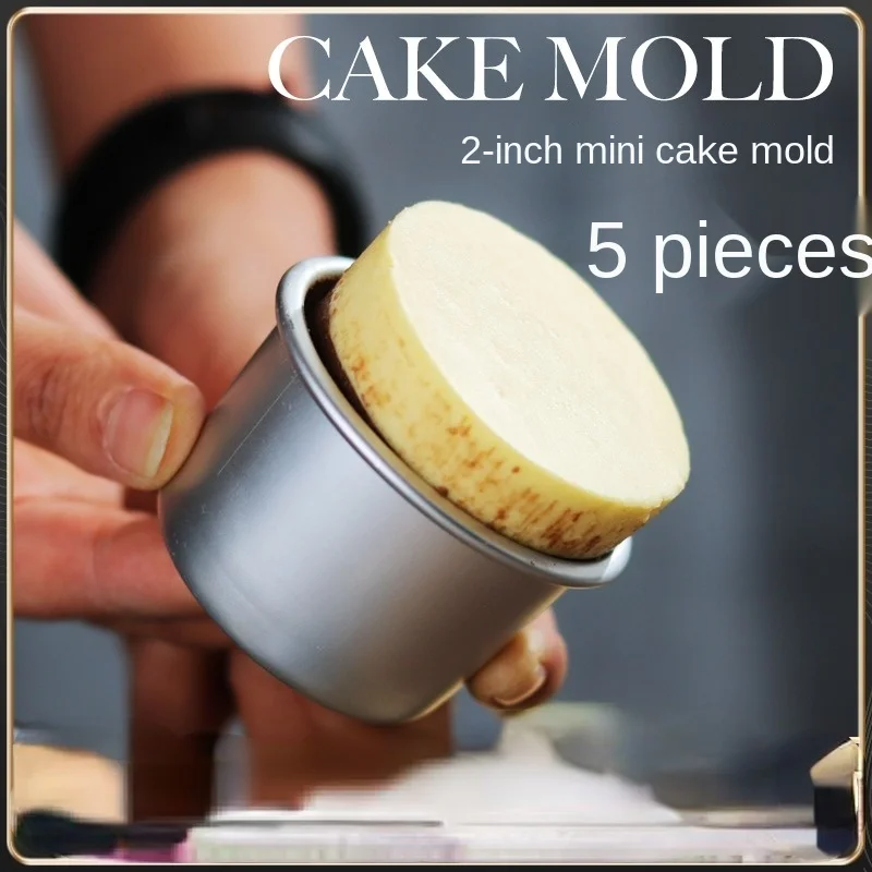 

5PCS Mini Cake Mold Removable Non-stick Round DIY Cake Muffin Baking Mold Mould Tool Set Cake Decorating Tool