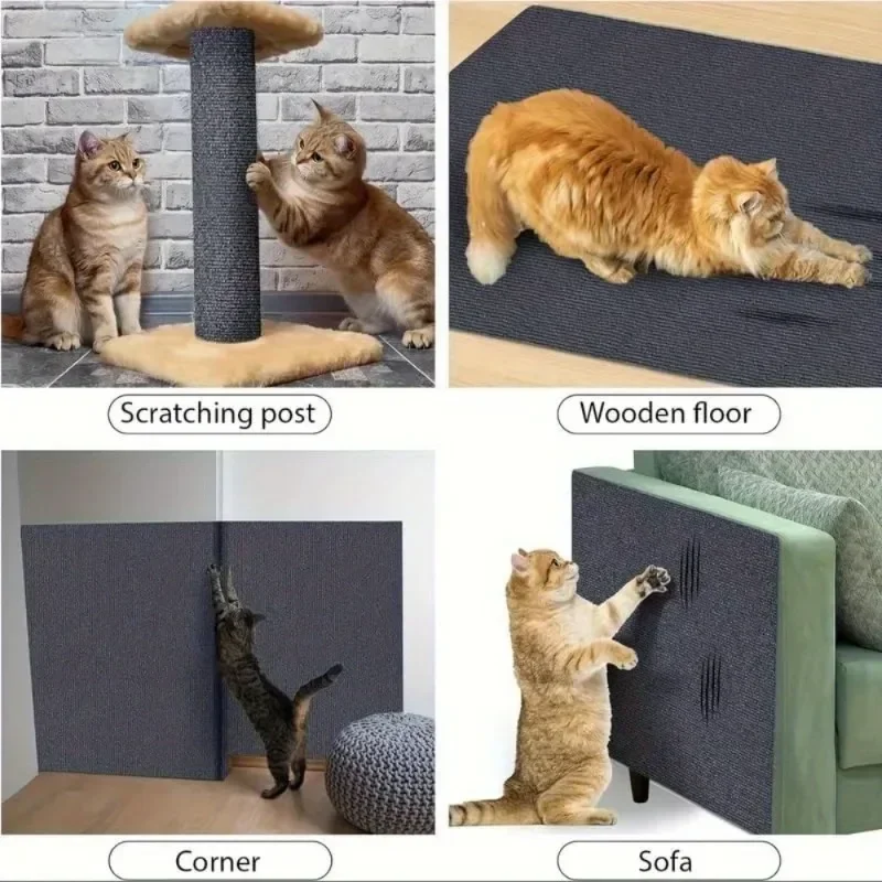 Фото Когтеточка для кошек, защита для дивана, кошачий когтеточка, защита доски, самоклеящийся ковер с возможностью обрезки, угловая стена, сделай сам, коврик для царапин для кошек №5