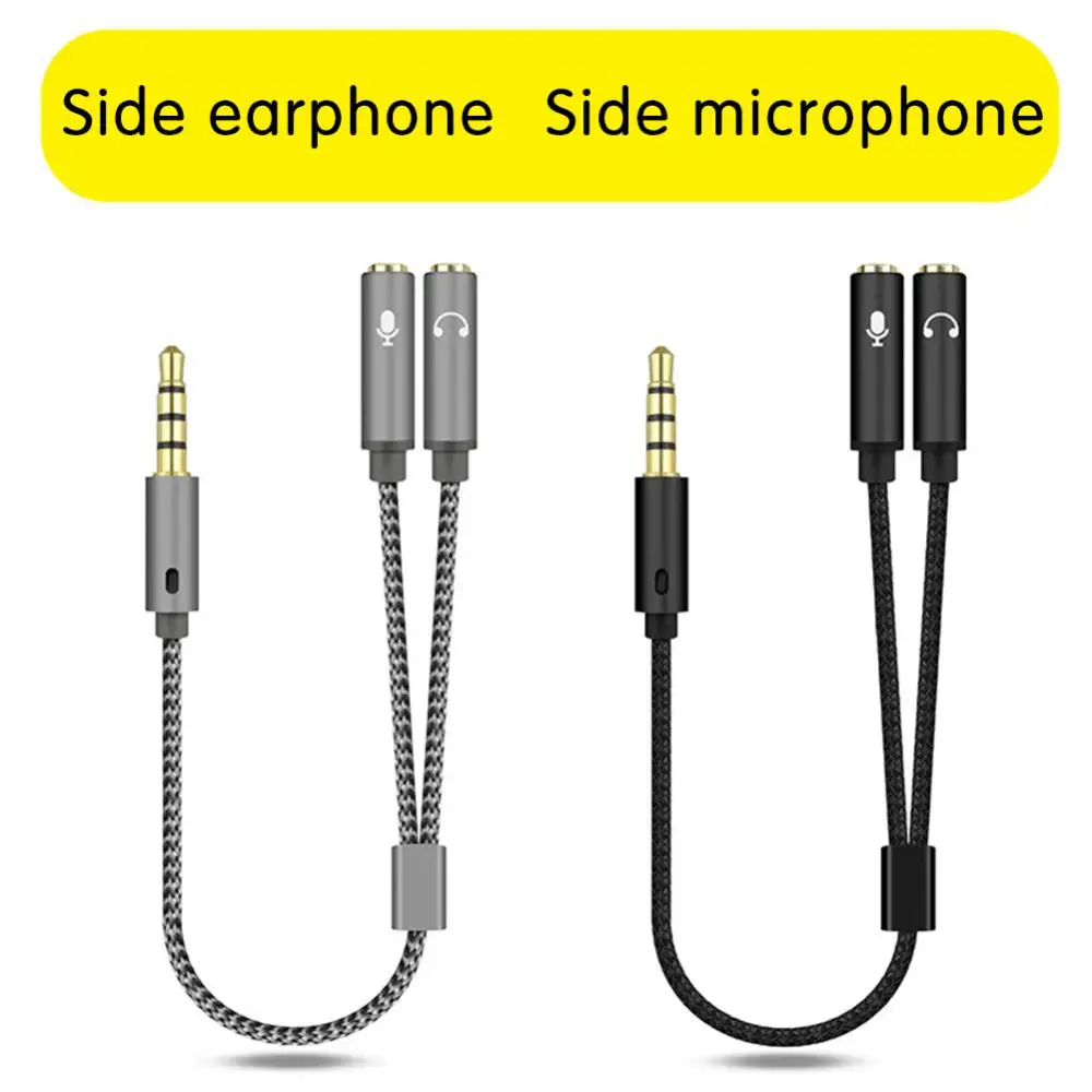 

Portable Headset Splitter Adapter 3.5mm Earphone Jack Aux Cable Jack 3.5mm 1 Male To 2 Female Mic Y Splitter Male To 2 Female