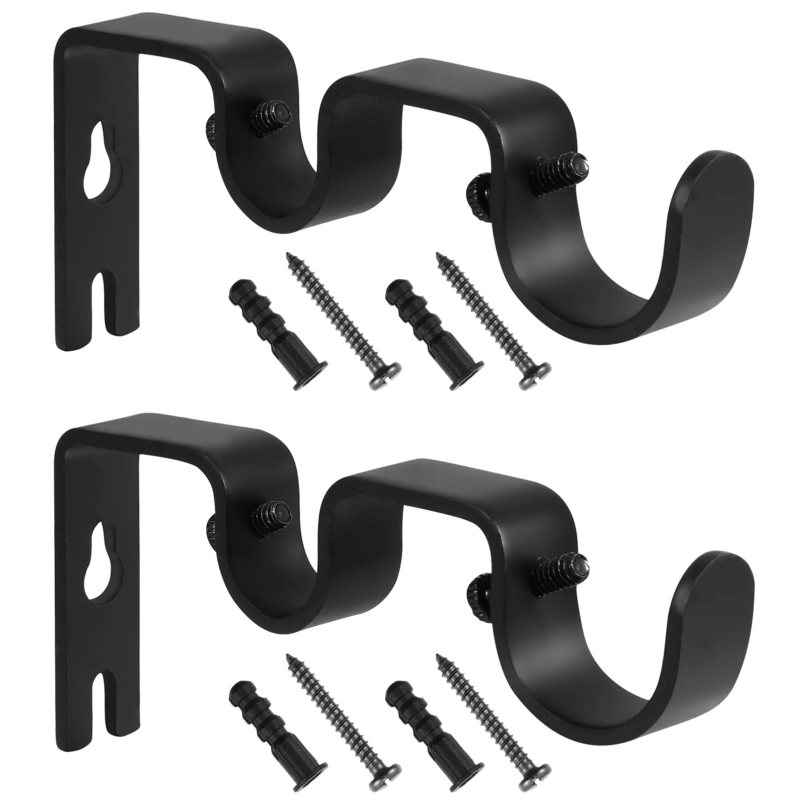

Двойные крючки для занавесок VOSAREA, сверхпрочные держатели для карнизов, легкая установка, держатель для драпировки (черный)