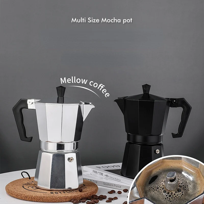 

Coffee Machine Espresso Aluminum Geyser Coffee Maker Kettle Latte Stove Classic Coffee Barista Accessories600ml