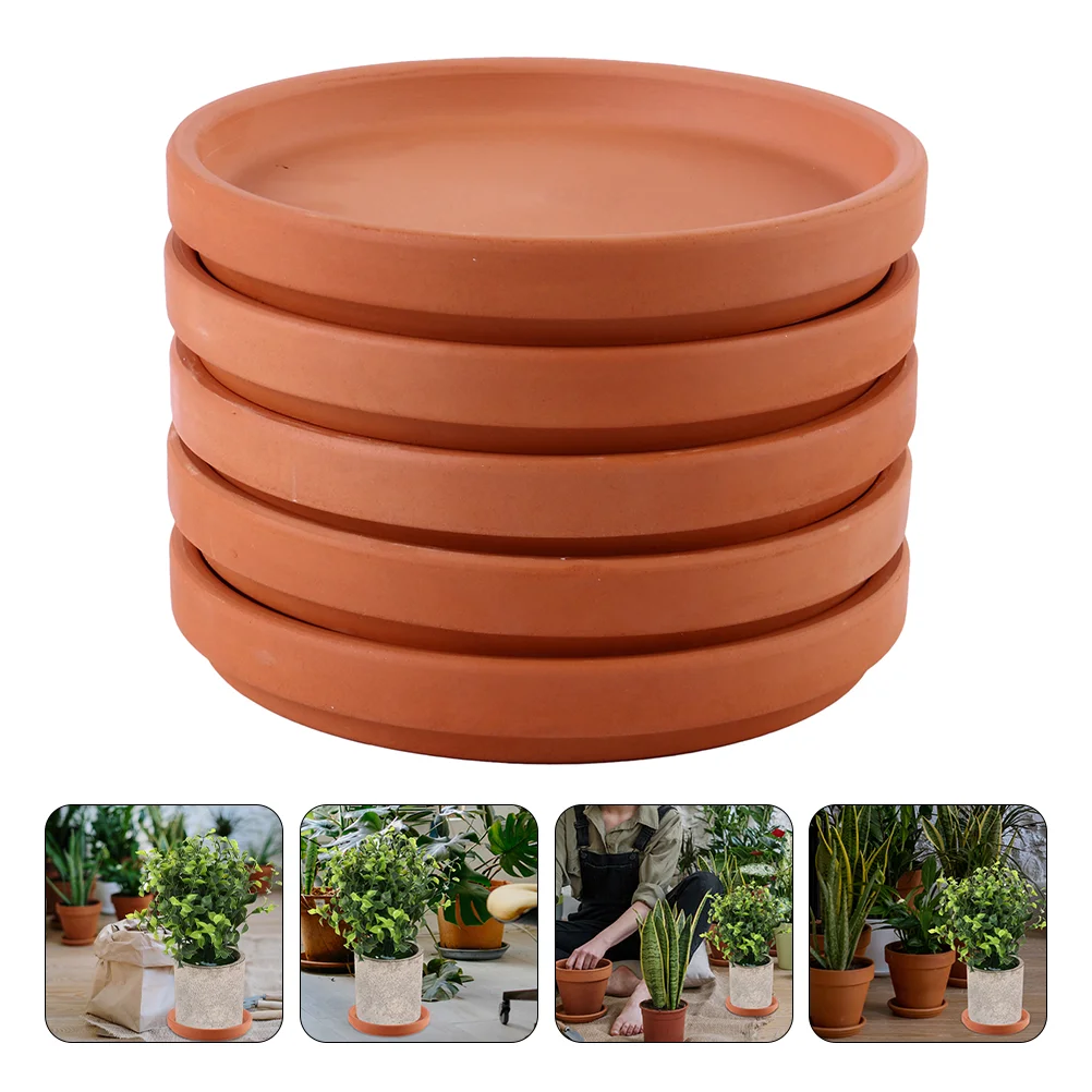 

5pcs Flower Pot Plate Clay Pot Saucers