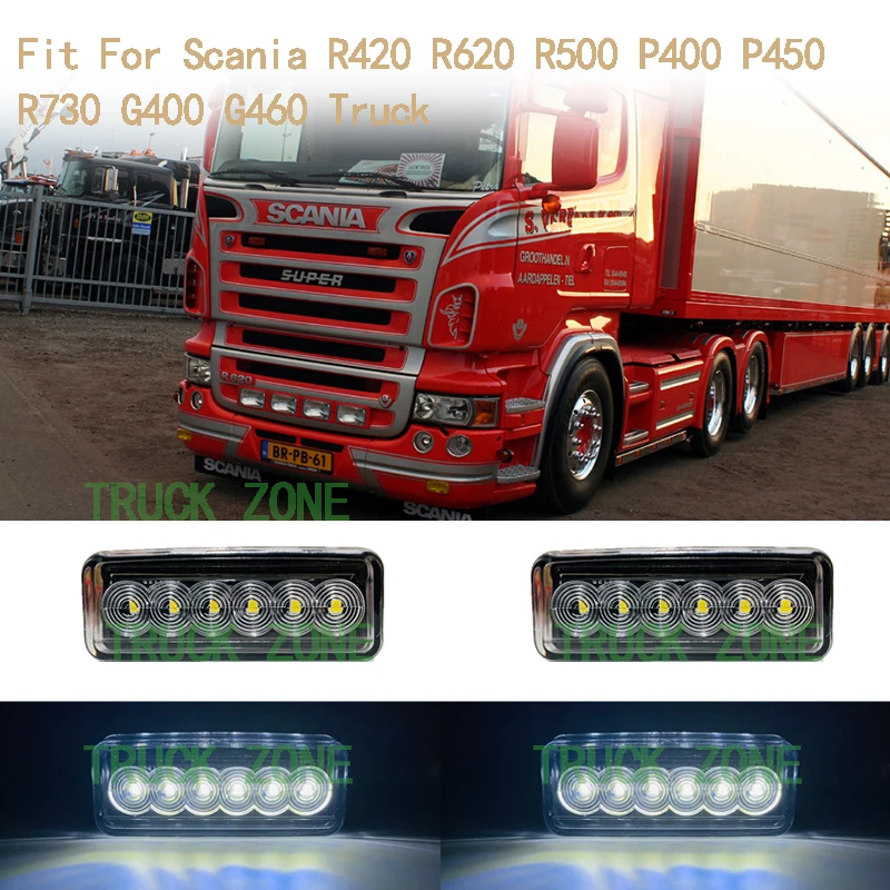 

2 pcs White Yellow Side Marker Light for SCANIA R420 R620 R500 P400 P450 R730 G400 G460 truck side light E APPROVE 1928063