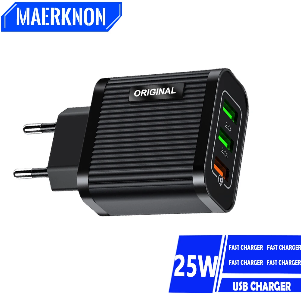 Зарядное устройство USB QC 4,0, 25 Вт, для iPhone 12, 11, Samsung