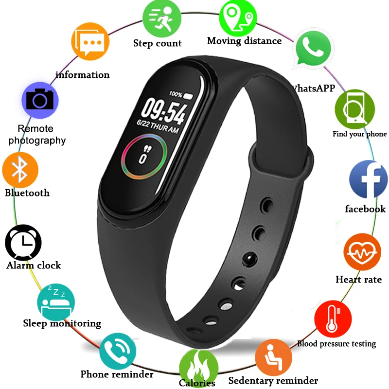 

M4 Smart Band Fitness Trcker Sport Bracelet Pedometer Heart Rate Blood Pressure Bluetooth Health Wirstband Waterproof Smartband